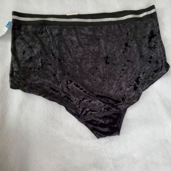 Panty & Bra Set 2X Black Velour Silver Trim Sexy rue21 - Picture 10 of 12